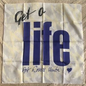 New Vivienne Westwood Handkerchief Scarf Head Wrap Get A Life Orb White